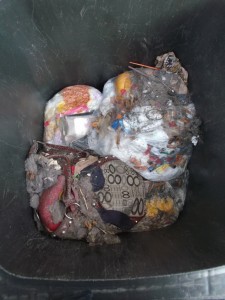 Ein wenig war sogar die Handtasche mit den vielen süßen Wäscheteilchen von ausgesickerter Müllbrühe angefeuchtet.