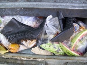 Die geilen Stiefeletten waren tiotal abgestöckelt und sie rochen noch deutlich nach ihren Füßen, wenn man die eine Stiefelette aus dem Container nahm. Die andere Stiefelette wurde schon durch den schweren Metalldeckel eingedrückt und festgehalten.