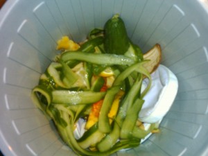 So und nun die Salatgurke...