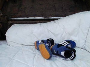 Die zum Tode verurteilten Ringerstiefel auf ihrem &quot;Sterbebett&quot;.