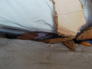 Das Girly-Höschen verschwand langsam aber sicher im gepressten Müll.