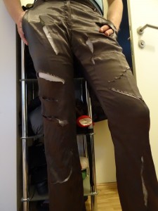 grüne Satinhose von Mango