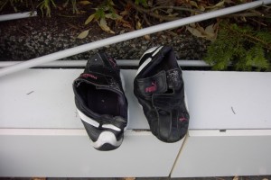 Müll0409 403.jpg (259.08 KiB) 20949 mal betrachtet Ein paar wenige Farbspritzer und Staub zeugten noch vom letzten Einsatz dieser Schuhe; vor allem die Sohle war mit weißer Farbe verklebt, aber das alles ließ sich später leicht reinigen. Zum Schluss muss die Frau sogar beim Tragen die Fersenkappen runtergetreten haben. Die Pumas sollten ja eh "weg".