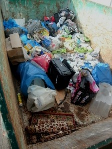 Müll1114 108.jpg (214.79 KiB) 12289 mal betrachtet Am Ende der Anlieferungszeiten würde dieser Container sicher voll sein und auf dem Müllberg geleert werden.