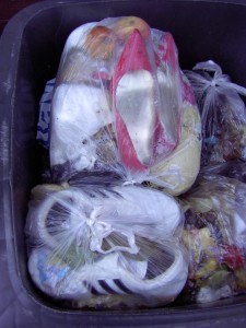 Man konnte schon erkennen, dass der Küchenmüllbeutel mit Martinas Pumps langsam aber sicher anfing zu verrotten.