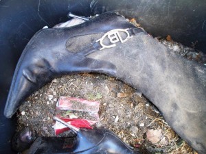 Müll0312 369.jpg (193.71 KiB) 6658 mal betrachtet Glücklicherweise kam das empfindliche Wildleder nicht direkt mit klebrigen Essensresten in Kontakt. Sonst hätte es wohl endgültig das Ende bedeutet!