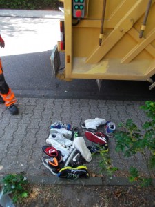 Das Schuhregal wurde nun - leer - endgültig gepresst.