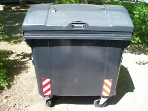 So sieht ein noch neuer Müllcontainer aus am Anfang seiner &quot;Karriere&quot;.