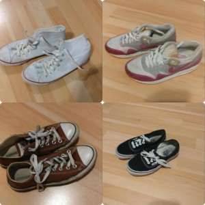 Vans Größe 36<br />FakeChucks Größe 40<br />braune Chucks Größe 38<br />Nike Größe 40