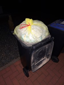 am späten Abend VOR der Müllabfuhr