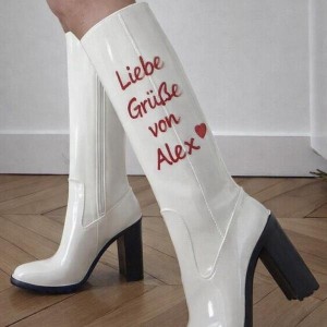 Sandra witte hoge hak glanzende regenlaarzen 10.13..jpeg