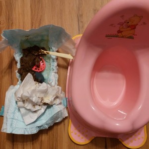 Die Feuchttücher mit in die Windel und das Töpfchen glänzt wieder