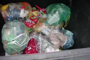 In einem nebenstehenden Restmüllcontainer lag Martinas kleine Mülltüte. Jemand hatte den also mal genauer inspiziert; - zweite Überraschung.