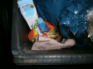 Keine fünf Meter weiter in einem weiteren Restmüllcontainer!